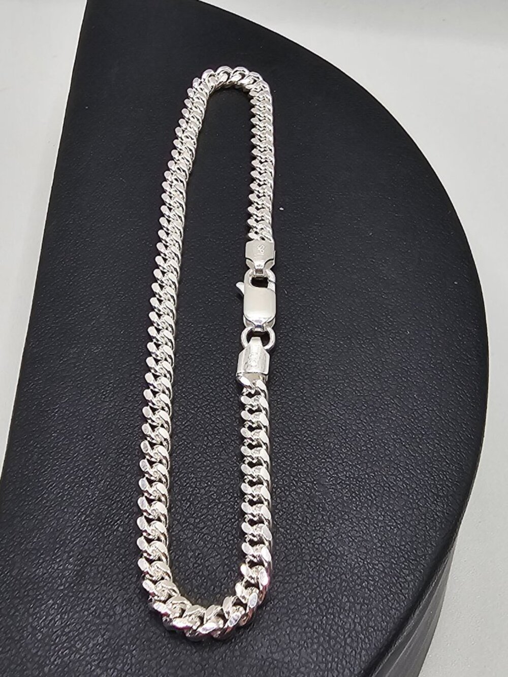 Sterling Silver 925 High Polished Miami Cuban Bracelet 3.7mm 8 inches